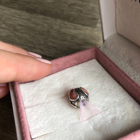 Pandora Pink Lacquer Heart Charm - Picture 2 of 2